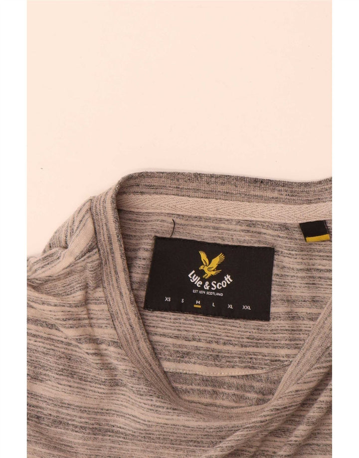 Tricou pentru bărbați Lyle & Scott Top din bumbac cu dungi, gri mediu