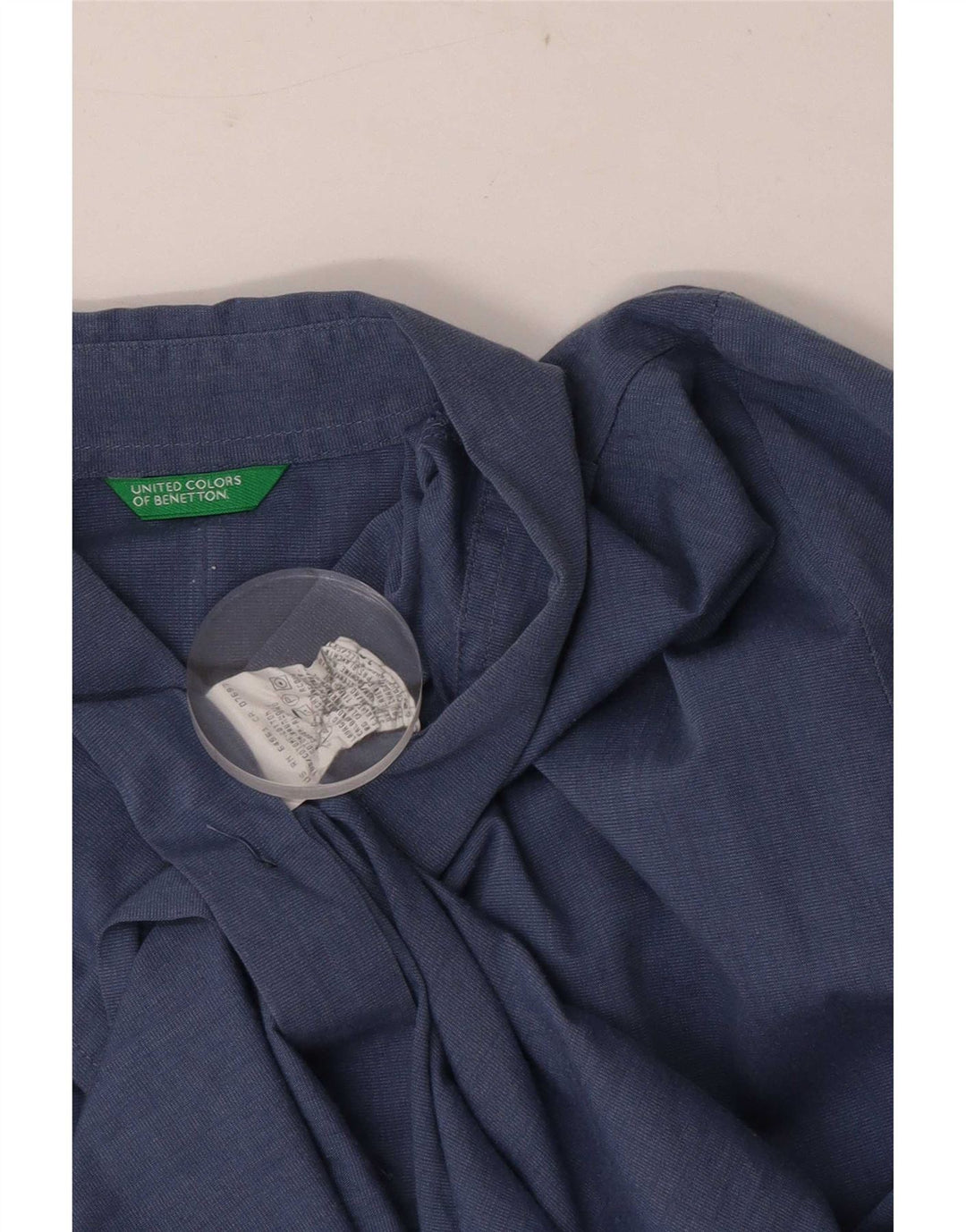 Cămașă Benetton pentru femei UK 16 mare din bumbac bleumarin