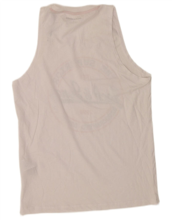 Tricou cu grafic Jack & Jones pentru bărbați Top mediu din bumbac alb