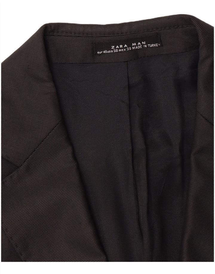Blazer pentru bărbați Zara cu 2 nasturi EU 48 Medium Negru