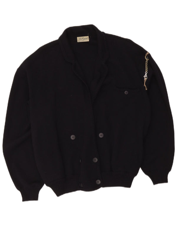 Pulover cardigan pentru femei Les Copains UK 18 XL Lână bleumarin