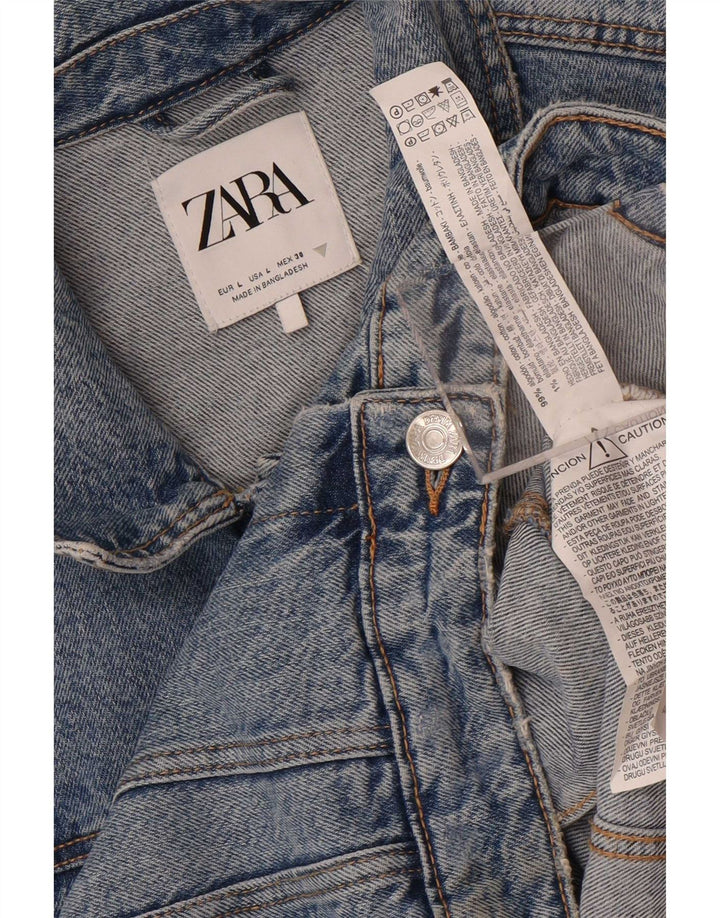 Jachetă de blugi pentru femei Zara UK 14, mare, albastru, bumbac