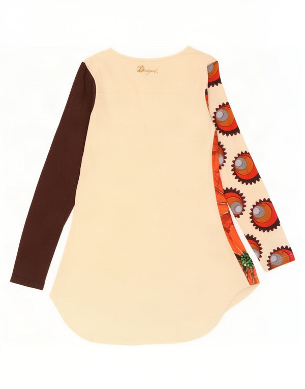 Top cu tunică cu mânecă lungă pentru femei Desigual UK 10 Small Off White Floral