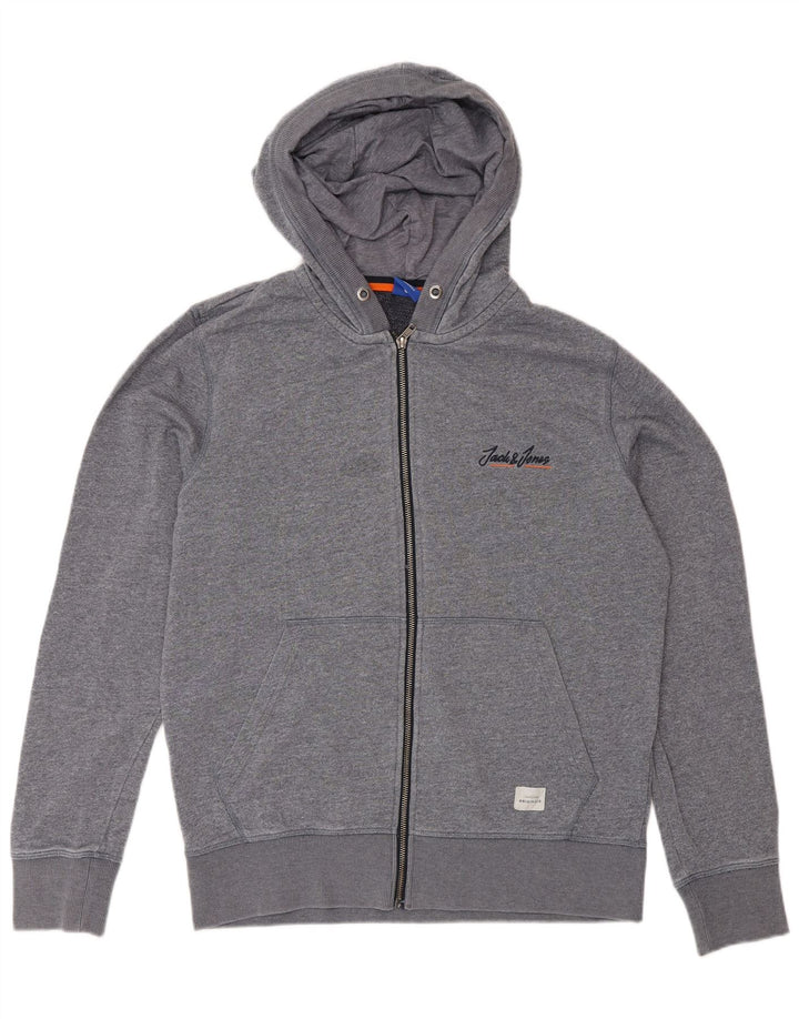Pulover Jack & Jones pentru bărbați, cu fermoar, din poliester cu pete gri mediu