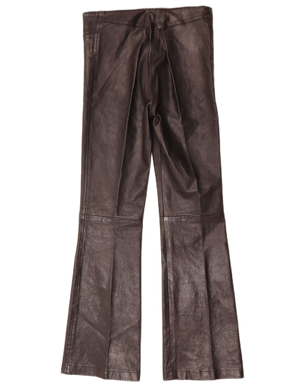Pantaloni din piele vintage pentru femei L28 L30 negru