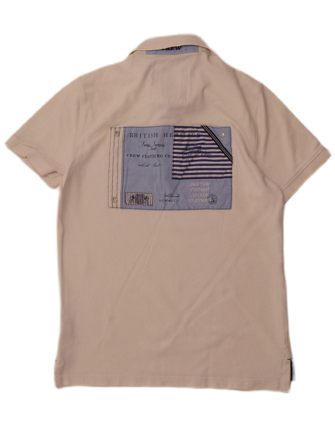 CREW CLOTHING Tricou polo cu grafică pentru bărbați, bumbac alb mediu