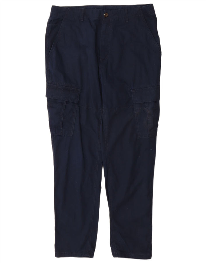 Pantaloni cargo subțiri pentru bărbați Marks & Spencer L36 L31 Bumbac bleumarin