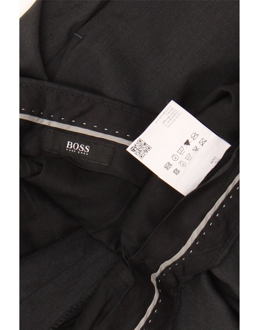 Pantaloni drepti pentru bărbați HUGO BOSS L33 L29 Lână neagră