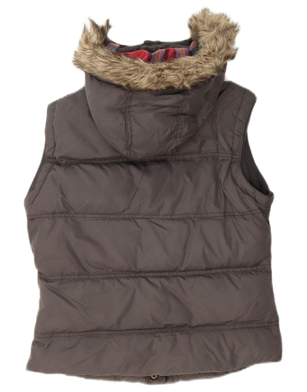 Jack Wills Gilet căptușit pentru femei UK 10 Small Gri Nylon