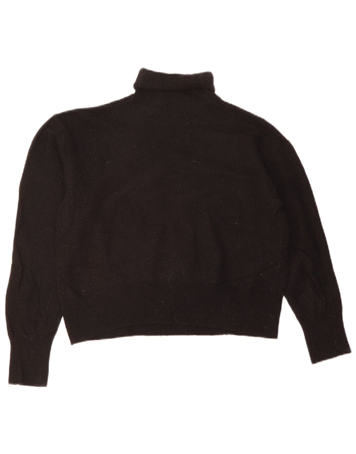 Zara Pulover pentru Femei cu Guler Rol Cropped UK 14 Medium Negru