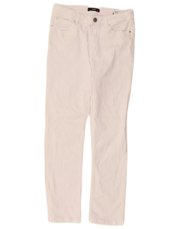 Blugi subțiri pentru femei Marks & Spencer UK 12 Medium L30 L27 Bumbac alb