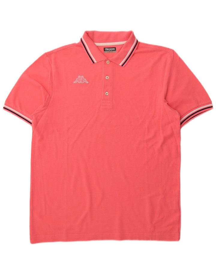 KAPPA Mens Polo Shirt Large Pink Cotton