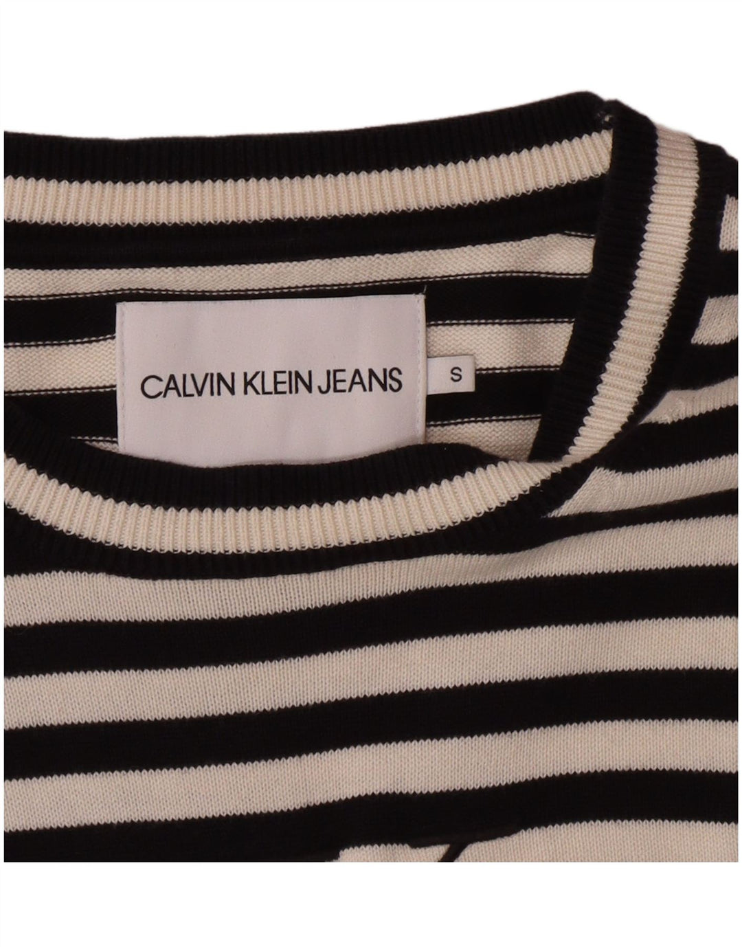 Pulover Calvin Klein pentru femei cu gâtul cu barca UK 10 Small Black Classic