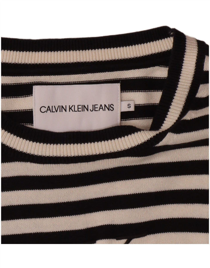 Pulover Calvin Klein pentru femei cu gâtul cu barca UK 10 Small Black Classic