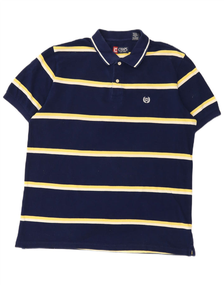 Cămașă polo pentru bărbați Chaps, mare, albastru, bumbac cu dungi