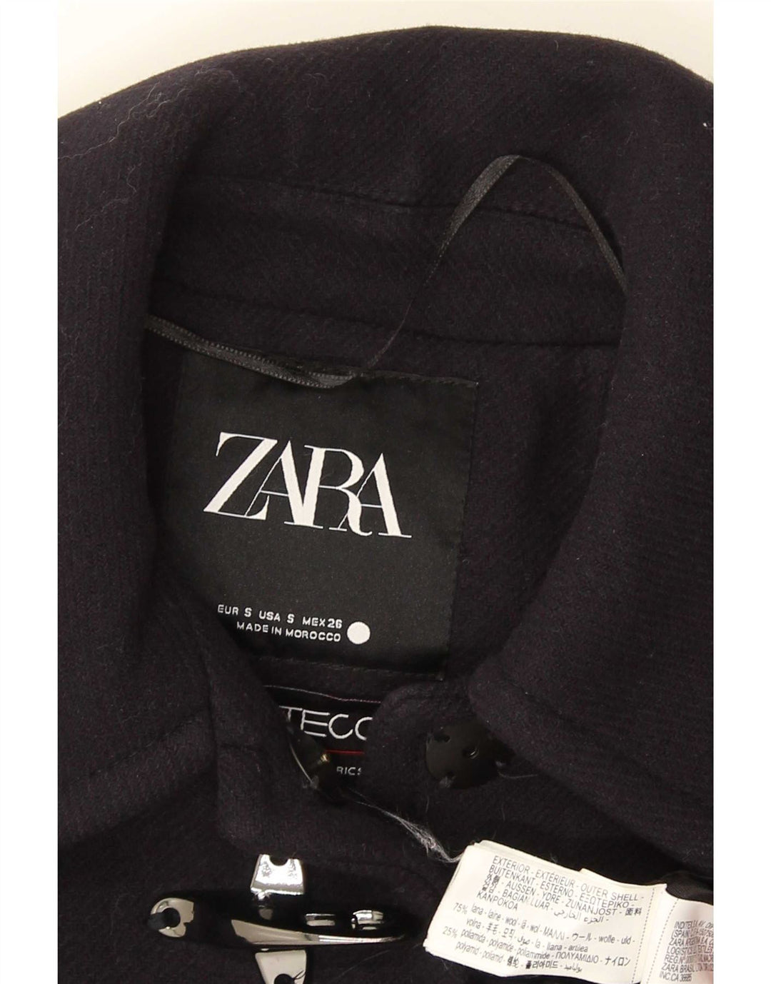 Pardesiu supradimensionat pentru femei Zara UK 10 mic din lână bleumarin