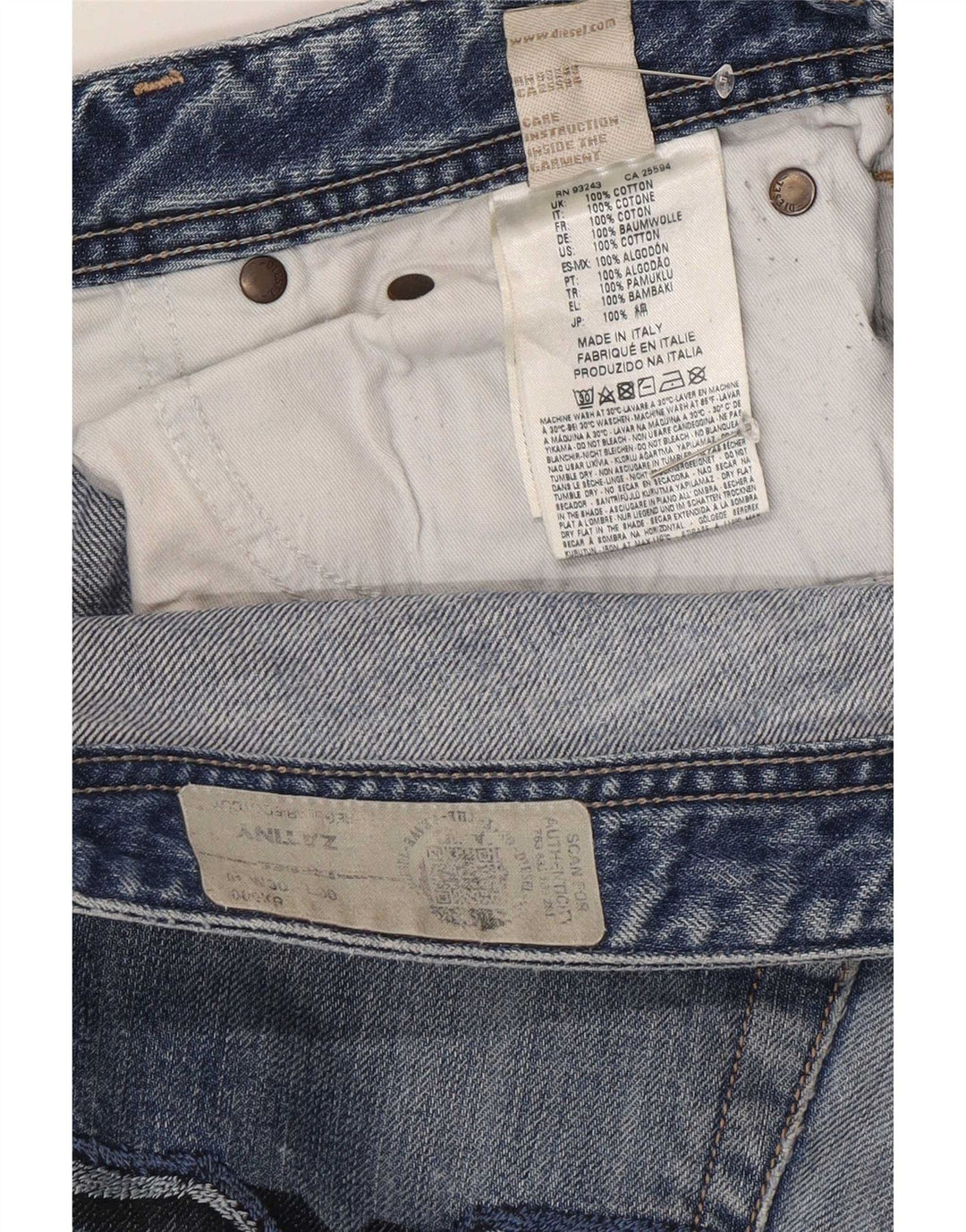 Blugi pentru bărbați Diesel Zatiny Regular Bootcut W30 L27 Bumbac albastru