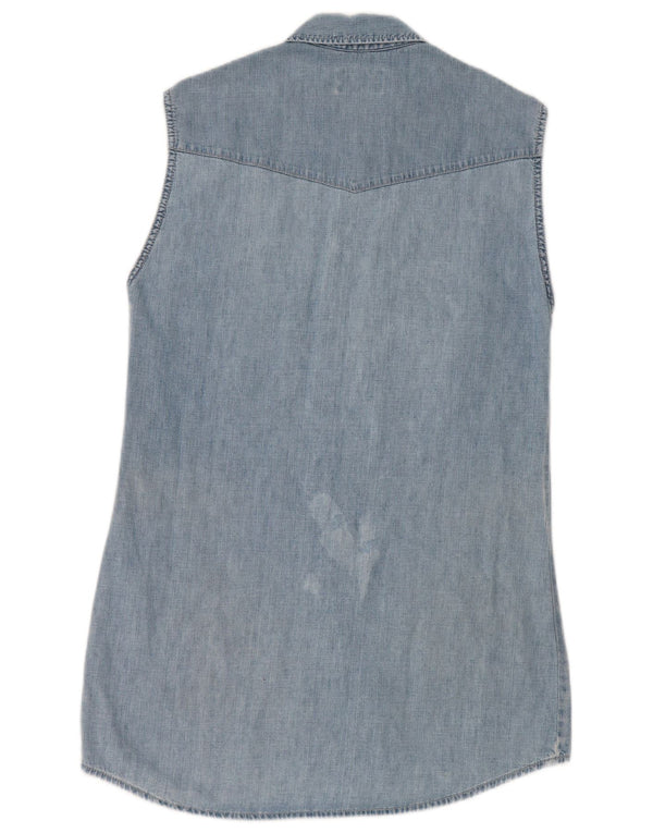 Rochie de denim fără mâneci pentru femei Mustang UK 14 Medium Blue