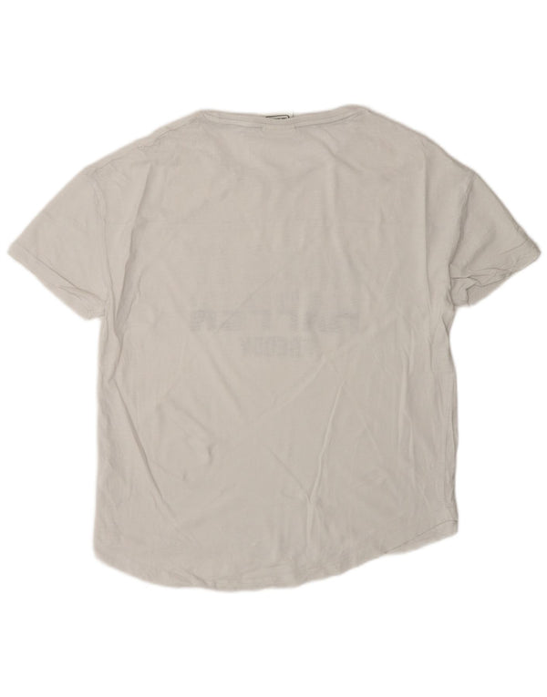Tricou grafic supradimensionat pentru femei Freddy Top UK 10 Bumbac alb mic