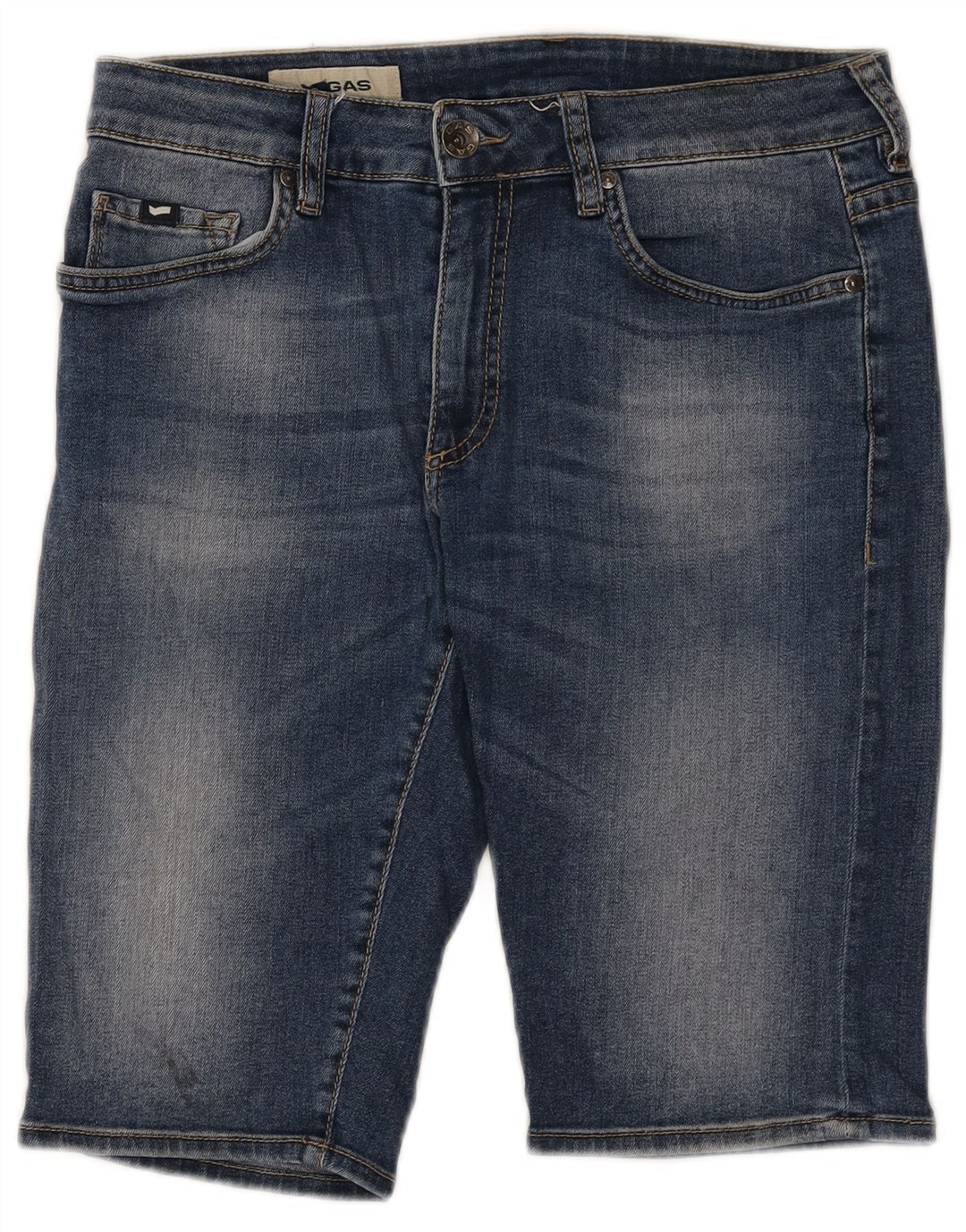 Pantaloni scurți din denim pentru bărbați Gas W33, bumbac albastru mediu