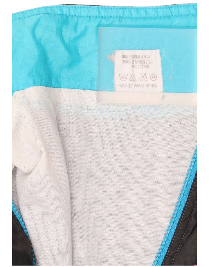 Jachetă de trening pentru bărbați vintage, albastru mediu, nailon color bloc