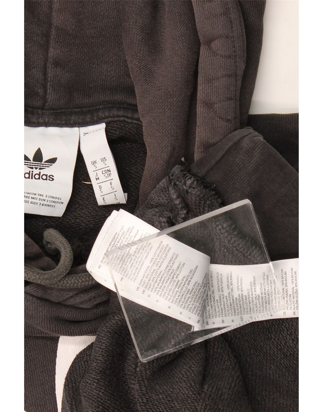 Pulover ADIDAS pentru bărbați cu glugă grafică, mic, negru, bumbac