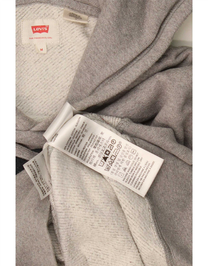 Pulover Levi's pentru bărbați cu capota cu grafică, din bumbac cu pete, gri mediu