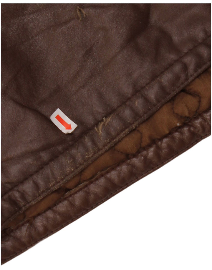 Jachetă de piele pentru bărbați VINTAGE IT 56 3XL maro