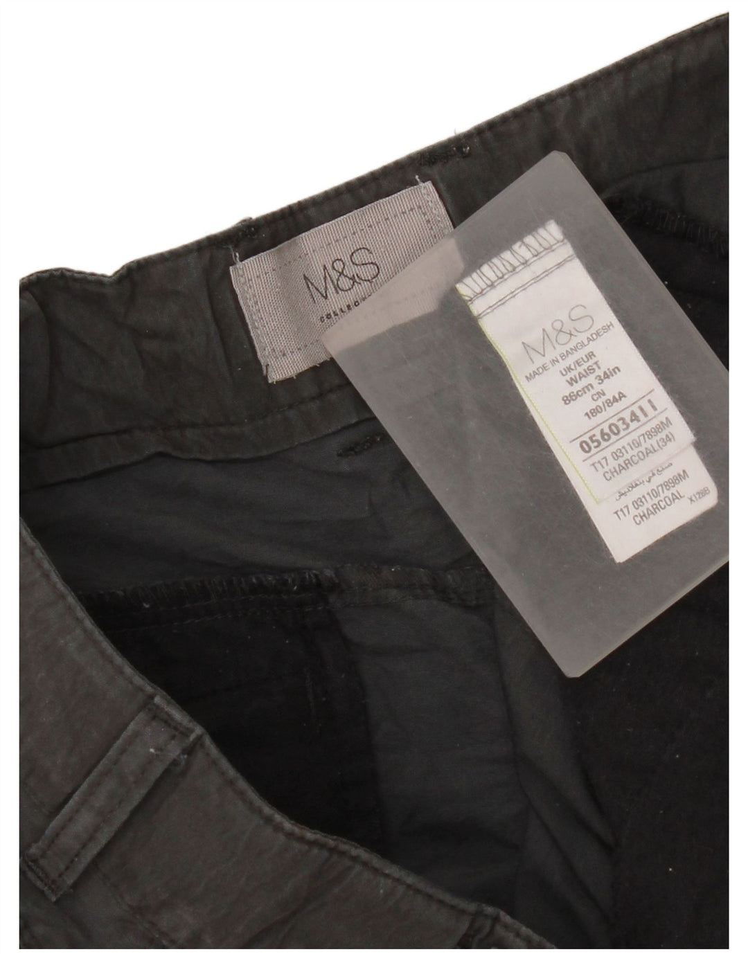 Pantaloni scurți cargo pentru bărbați Marks & Spencer W34, bumbac gri mare