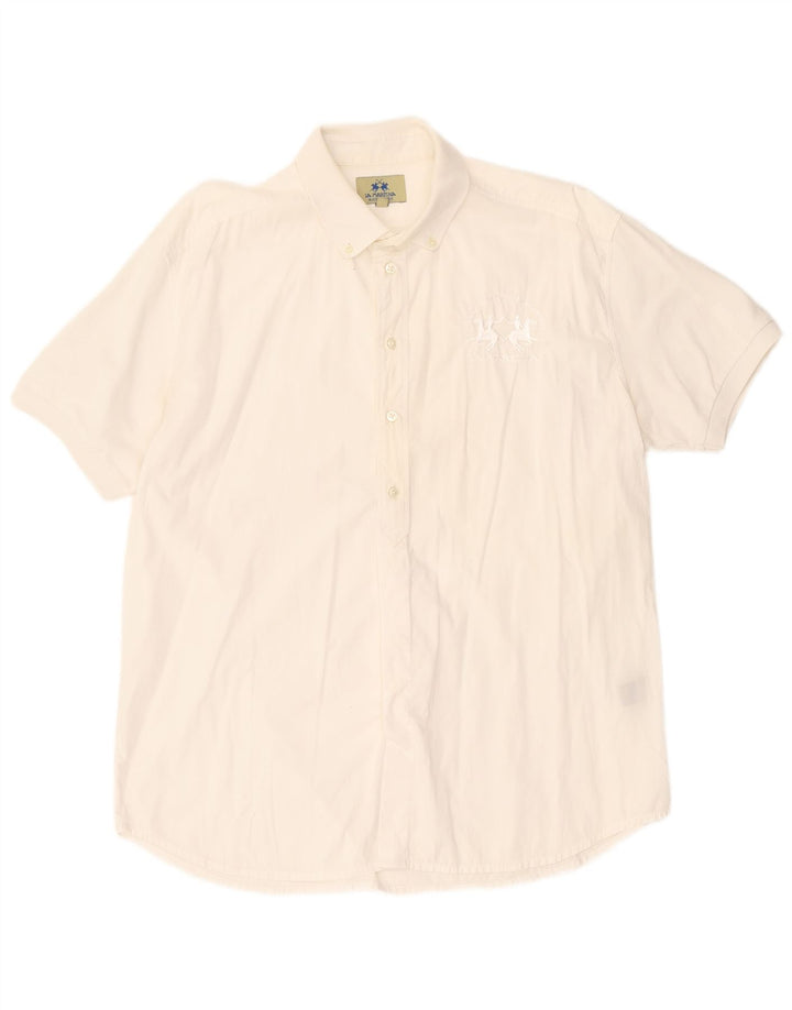 LA MARTINA Cămașă cu mânecă scurtă pentru bărbați Buenos Aires, XL, alb