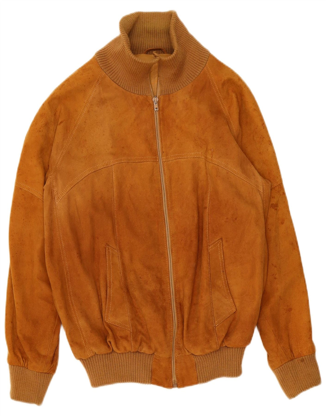 Bomber vintage pentru bărbați din piele intoarsa IT 50 mare din piele bej