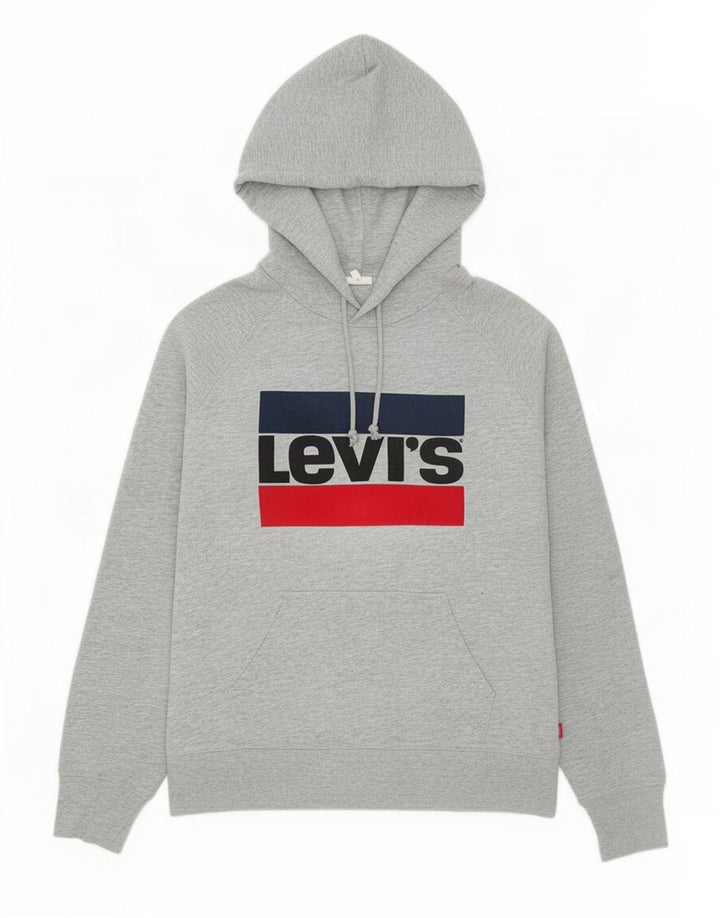 Pulover cu capota cu grafic Levi's pentru bărbați, bumbac mic, gri