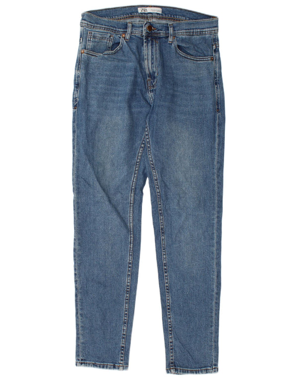 Blugi slim pentru bărbați Zara EU 42 Large W32 L30 Albastru