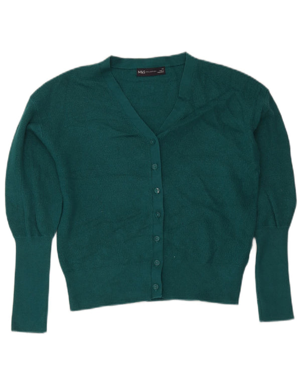 Pulover cardigan pentru femei Marks & Spencer loose fit UK 6 XS Green Viscose