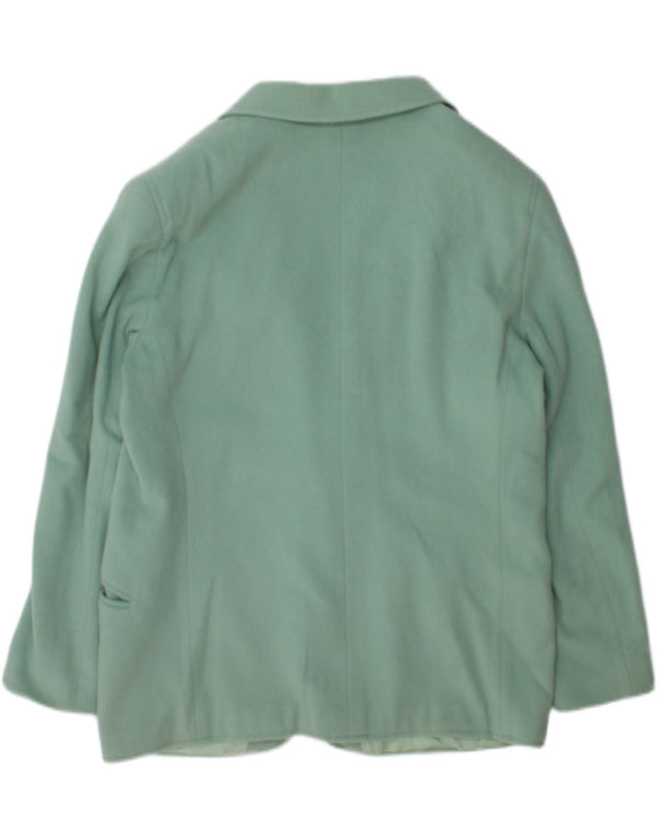 Jachetă vintage pentru femei cu 1 nasture, UK 18 XL, lână verde