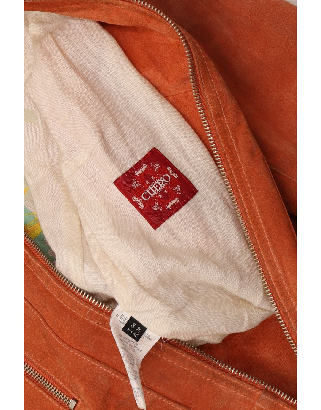 Jachetă Vintage pentru femei Crop din piele intoarsa IT 44 Medium Brown Leather