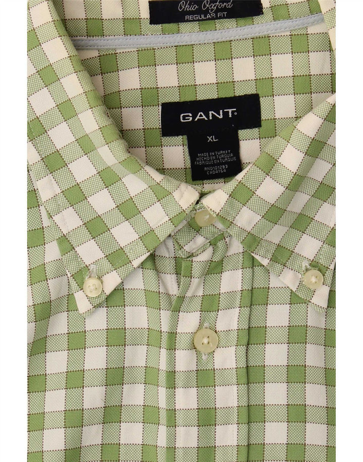 Cămașă Gant pentru bărbați cu tăiere obișnuită, XL, verde, bumbac