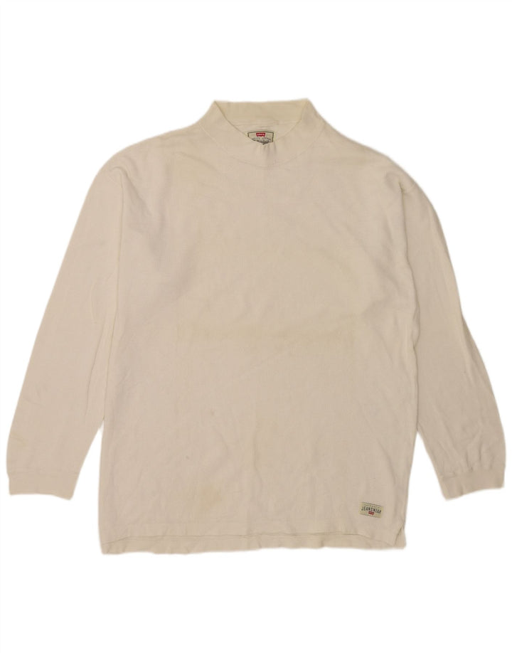 Levi's Top cu mânecă lungă pentru bărbați, mare, alb