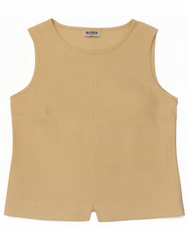 Glaser Womens Vest Top UK 14 Medium Beige Polyester