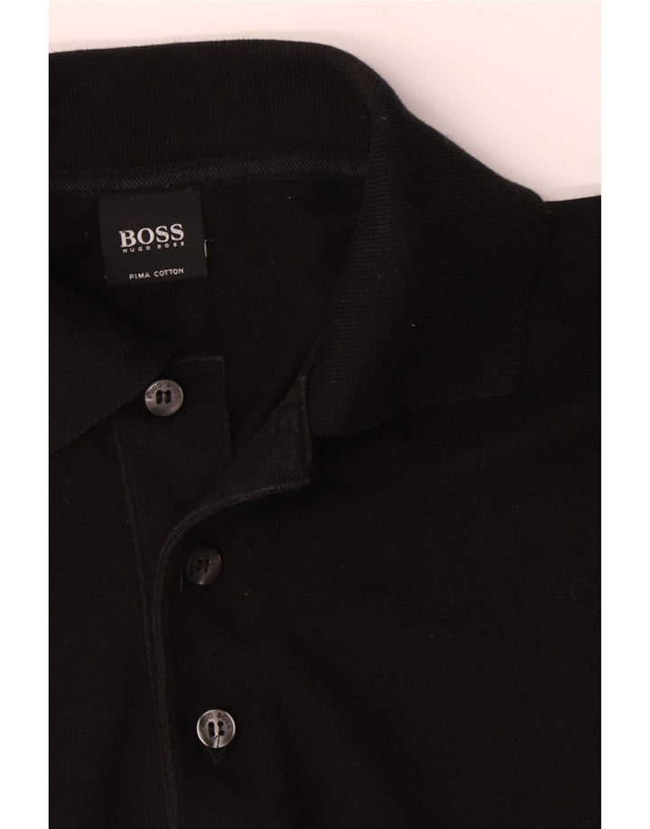 Tricou polo pentru bărbați Hugo Boss, bumbac mediu negru