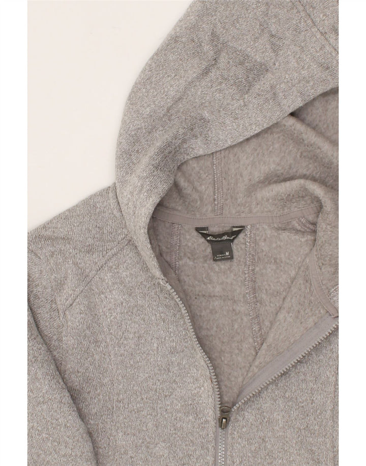 EDDIE BAUER Womens Zip Hoodie Sweater UK 14 Medium Grey Polyester Vintage Eddie Bauer and Second-Hand Eddie Bauer from Messina Hembry 