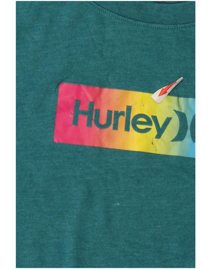 Tricou grafic pentru băieți Hurley Top 11-12 ani verde mediu
