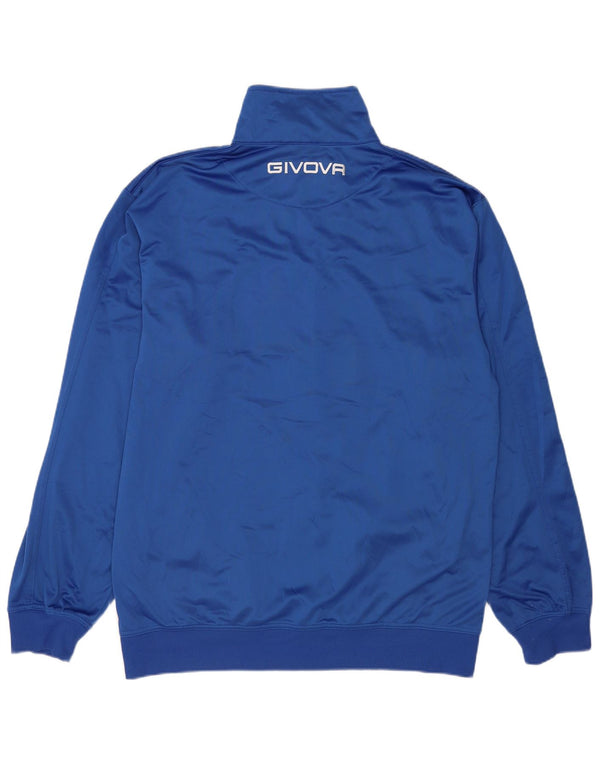 Jachetă de trening pentru bărbați Givova, cu grafică, 5XL, poliester color block, albastru