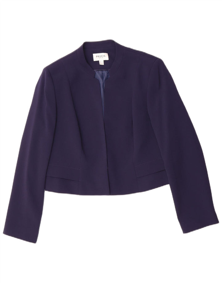 Jachetă pentru femei PRECIS Crop Open Blazer UK 14 Medium Bleumarin Poliester