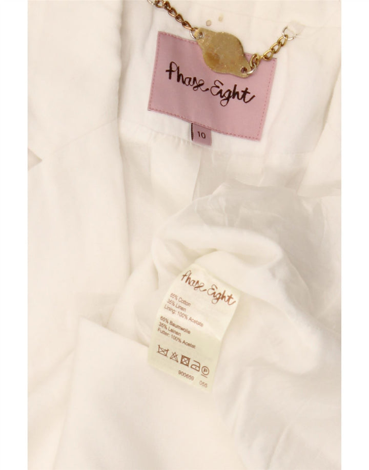 Jachetă bolero pentru femei PHASE EIGHT cu mâneci 3/4 și 1 nasture UK 10 Mic Alb