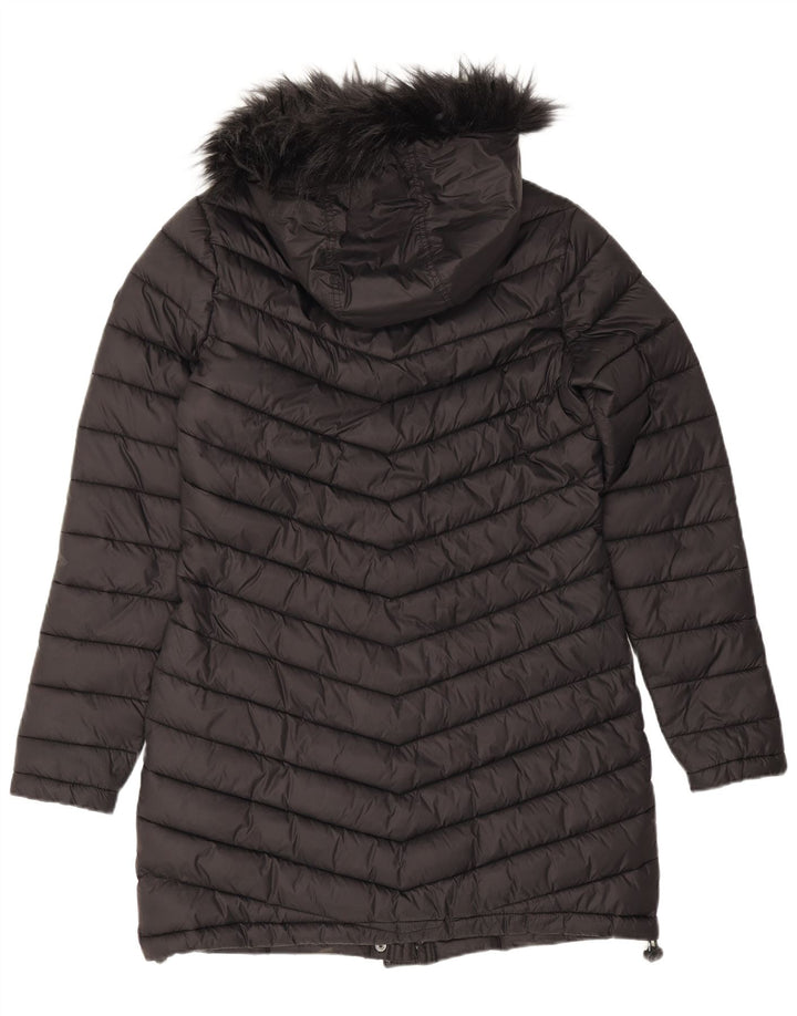 Palton căptușit cu glugă Superdry pentru femei UK 14 Medium Black Nylon