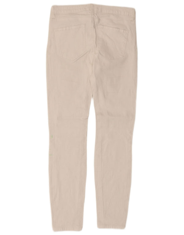 Pantaloni casual slim pentru femei Zara EU 36 XS L26 L27 Bumbac alb