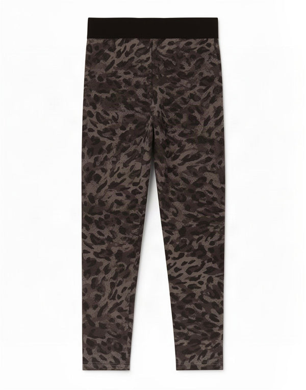 Leggings crop pentru femei Adidas UK 8/10 Small Gri Animal Print