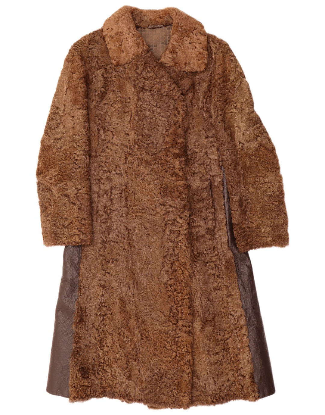 Pardesiu de blană pentru femei VINTAGE UK 10 mic maro