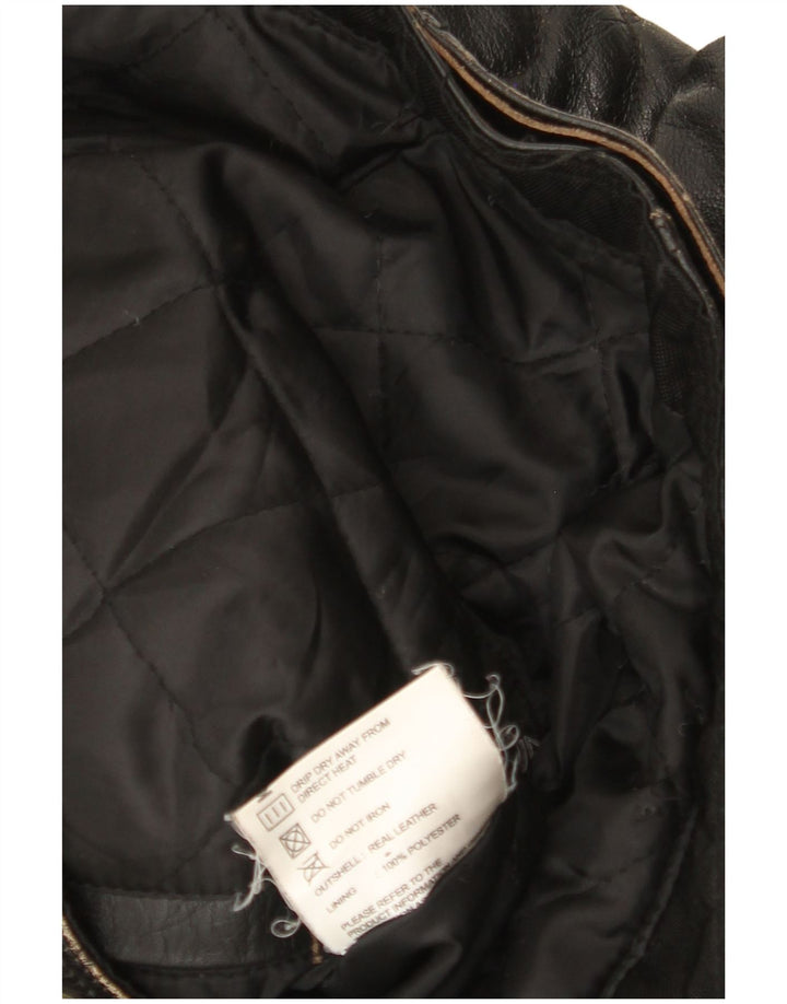 Jachetă vintage din piele pentru bărbați EU 52 XL din piele neagră